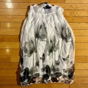 Brand New Elena Baldi Silk Sleeveless Floral Print Blouse